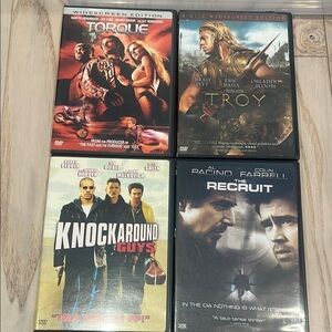 DVD Movie Collection: Torque, Troy, Knockaround Guys, The Recruit